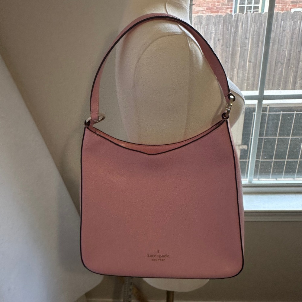 Kate Spade New York Pink Saffiano Leather Hobo Shoulder Bag Handbag